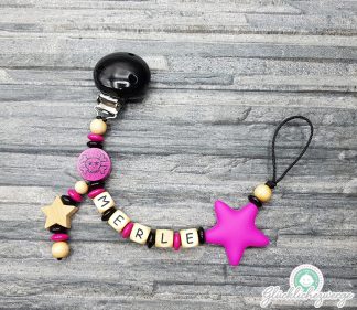 Personalisierte Schnullerkette mit Namen / Namenskette Baby